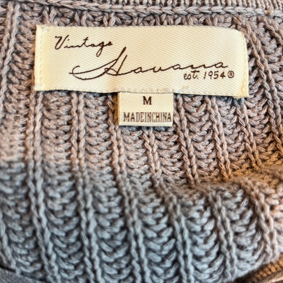 Vintage Havana Medium Sweater with Criss across Lace-up Design on front/sleeves - Picture 2 of 4